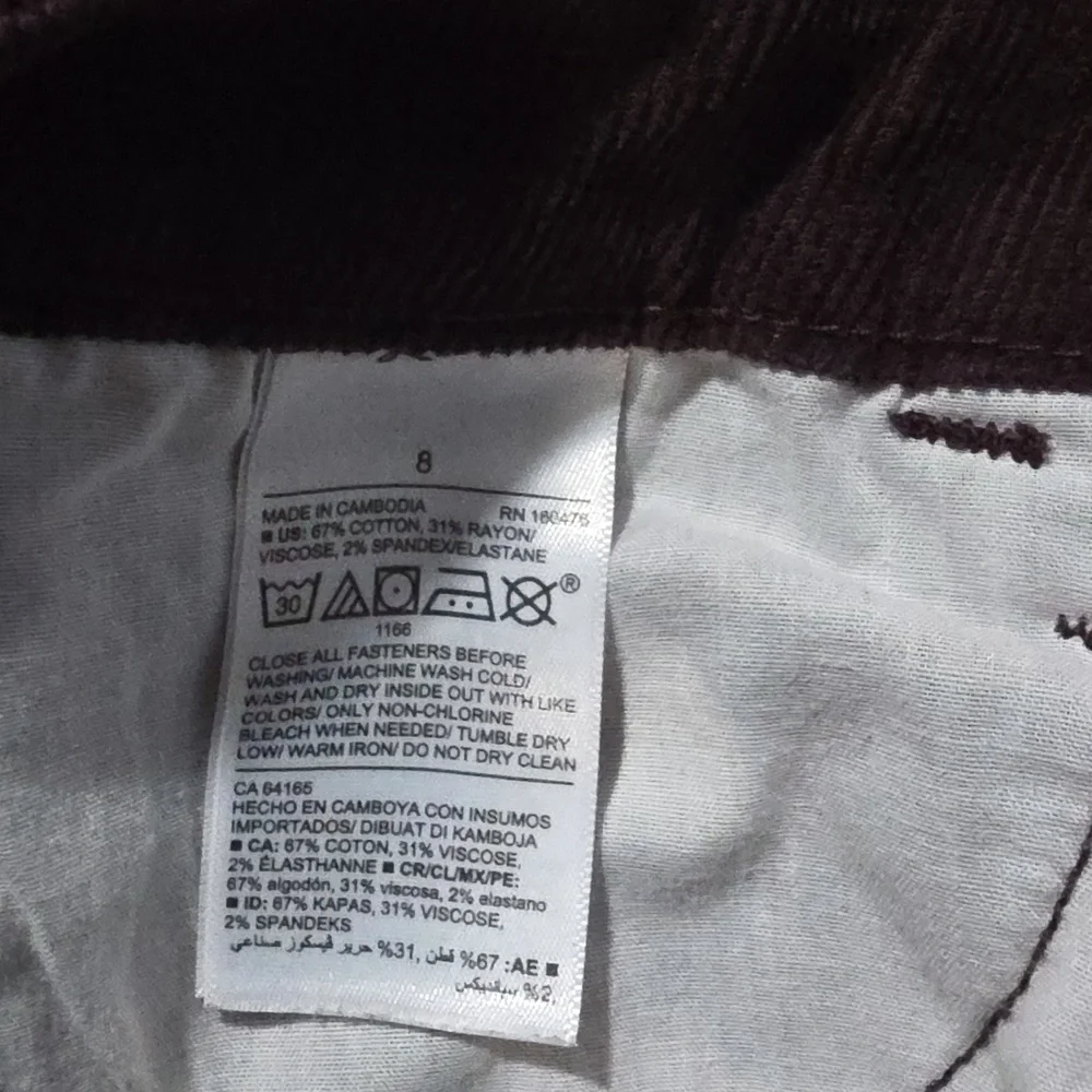 Old Navy Corduroy Women's Size 8 Rockstar Super Skinny Mid Rise Pants Burgundy - Picture 3 of 9